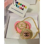 Chupeta Chanel Rosa c/ Prendedor